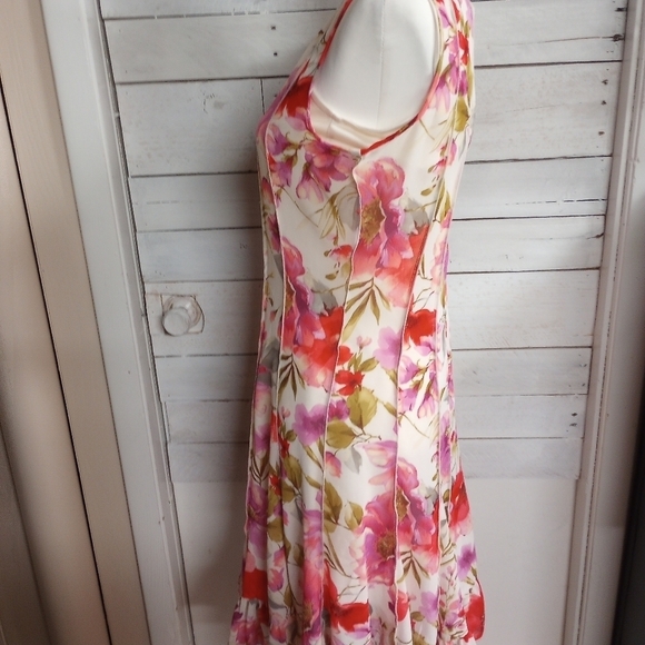 Z Studio Sleeveless, Women's 8P Sheer Slip Lined Floral A Line Spring Dress - Picture 4 of 12